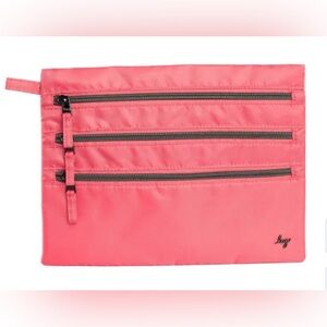 Lug Kickline Triple-Zip Pouch. Watermelon color. NWT still in plastic
